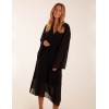 Wrap Front Pleated Sleeve Midi Dress Wrap Front Pleated Sleeve Midi Dress