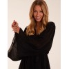 Wrap Front Pleated Sleeve Midi Dress Wrap Front Pleated Sleeve Midi Dress