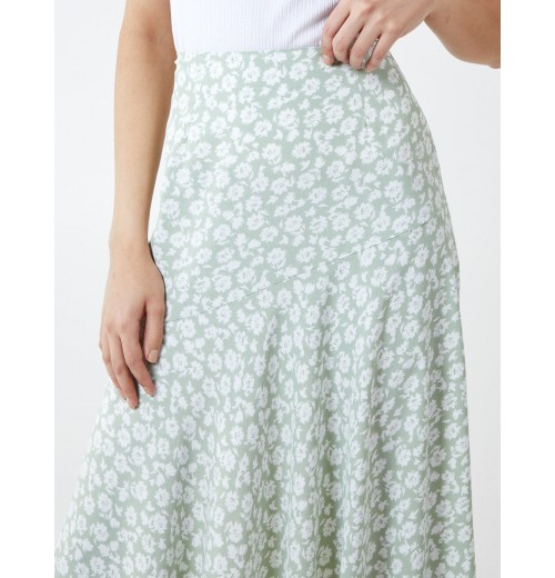 Floral Print Asymmetric Midi Skirt Floral Print Asymmetric Midi Skirt
