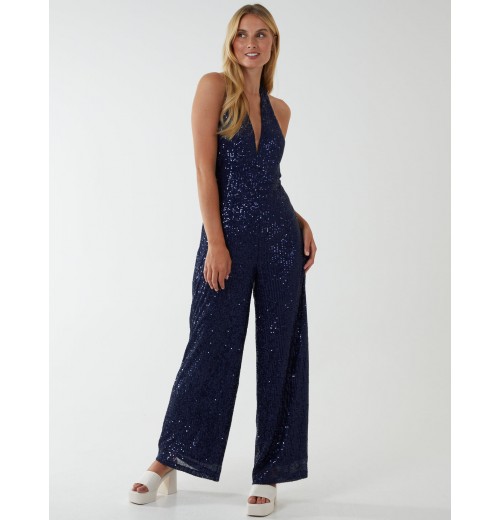 Halter Neck Plunge Jumpsuit Halter Neck Plunge Jumpsuit
