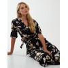 Wrap Front Tier Hem Midi Dress Wrap Front Tier Hem Midi Dress