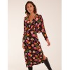 Wrap Batwing Midi Dress With Side Split Wrap Batwing Midi Dress With Side Split