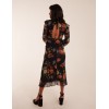 Godet Hem Frill Floral Cut Out Back Dress Godet Hem Frill Floral Cut Out Back Dress