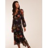 Godet Hem Frill Floral Cut Out Back Dress Godet Hem Frill Floral Cut Out Back Dress