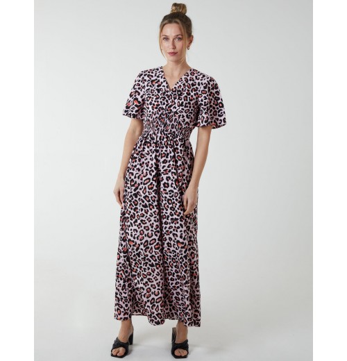 Shirred Waist Butterfly Sleeve Dress Shirred Waist Butterfly Sleeve Dress
