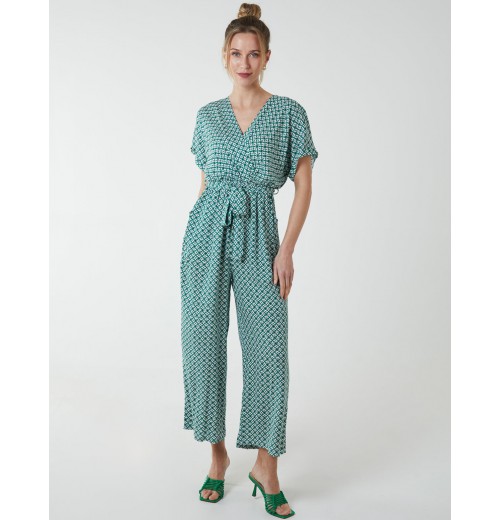 Geometric Gold Detail Cross Over Jumpsuit Geometric Gold Detail Cross Over Jumpsuit
