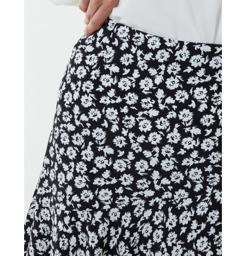 Floral Print Asymmetric Midi Skirt Floral Print Asymmetric Midi Skirt