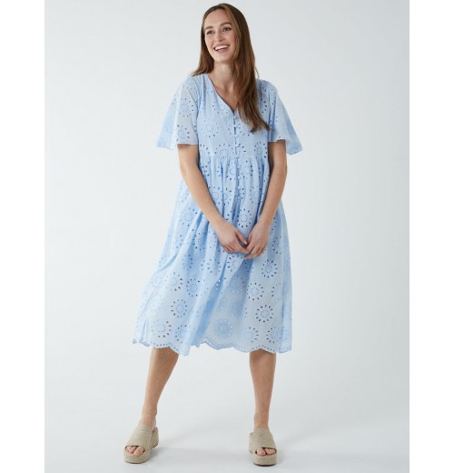 Broderie Angel Sleeve Midi Dress Broderie Angel Sleeve Midi Dress