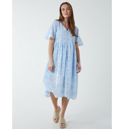 Broderie Angel Sleeve Midi Dress Broderie Angel Sleeve Midi Dress