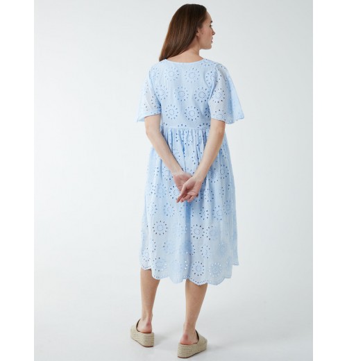 Broderie Angel Sleeve Midi Dress Broderie Angel Sleeve Midi Dress