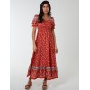 Shirred Floral Maxi Dress Shirred Floral Maxi Dress