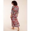 Tiered Notch V Neck Printed Maxi Dress Tiered Notch V Neck Printed Maxi Dress