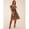 Tiered Crossover Printed Dress Tiered Crossover Printed Dress