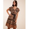 Tiered Crossover Printed Dress Tiered Crossover Printed Dress