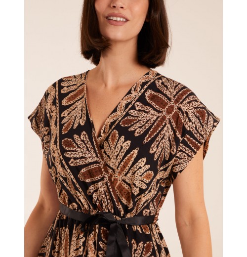Tiered Crossover Printed Dress Tiered Crossover Printed Dress